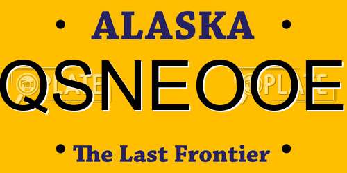 QSNEOOE Alaska License Plate