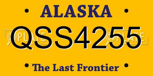 QSS4255 Alaska License Plate