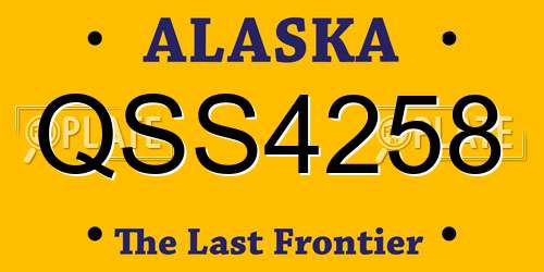 QSS4258 Alaska License Plate