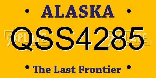 QSS4285 Alaska License Plate