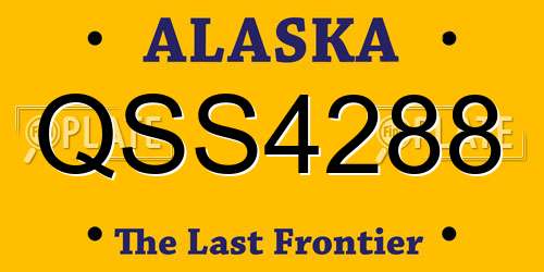 QSS4288 Alaska License Plate