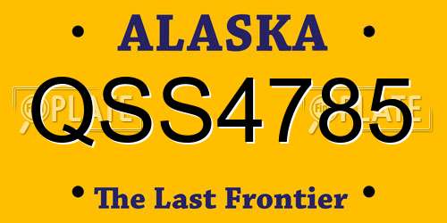 QSS4785 Alaska License Plate