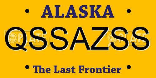 QSSAZSS Alaska License Plate
