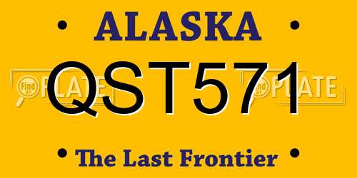 QST571 Alaska License Plate