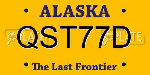 QST77D Alaska License Plate