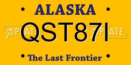 QST87I Alaska License Plate
