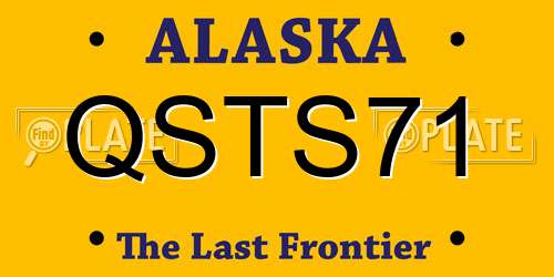 QSTS71 Alaska License Plate