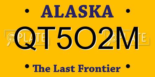 QT5O2M Alaska License Plate