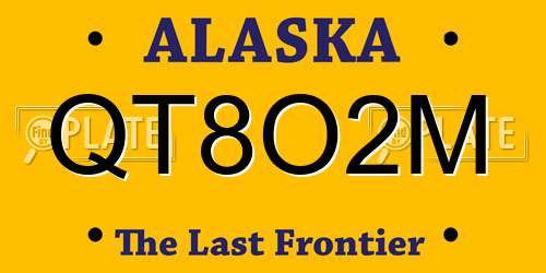 QT8O2M Alaska License Plate