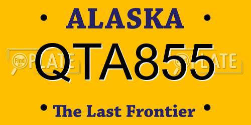 QTA855 Alaska License Plate