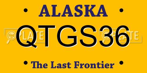QTGS36 Alaska License Plate
