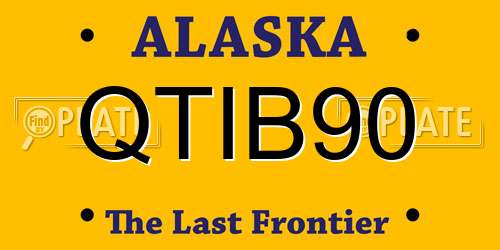 QTIB90 Alaska License Plate