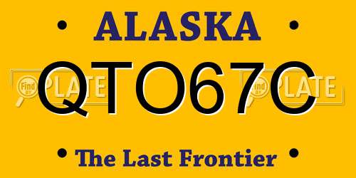 QTO67C Alaska License Plate