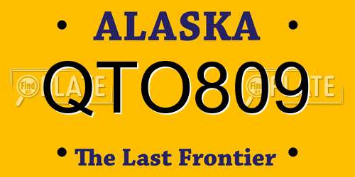 QTO809 Alaska License Plate