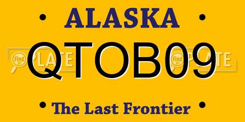 QTOB09 Alaska License Plate