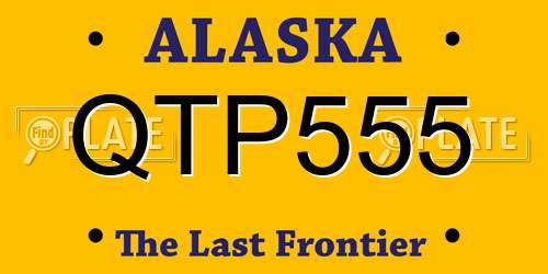QTP555 Alaska License Plate