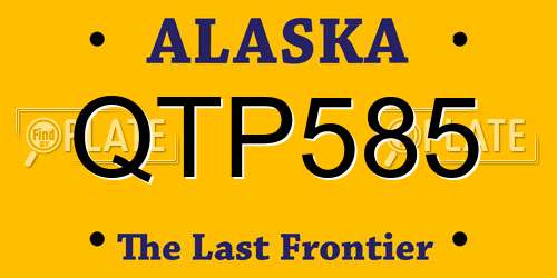 QTP585 Alaska License Plate
