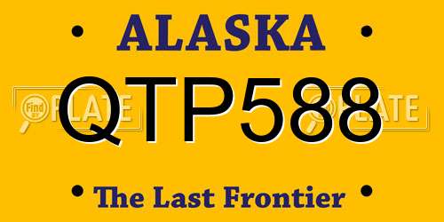 QTP588 Alaska License Plate