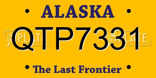 QTP7331 Alaska License Plate