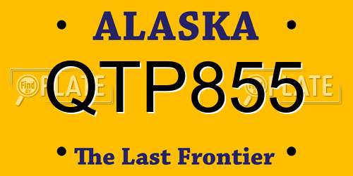 QTP855 Alaska License Plate