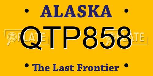 QTP858 Alaska License Plate