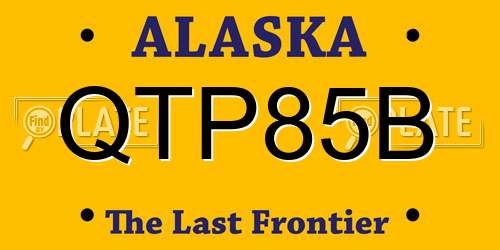 QTP85B Alaska License Plate