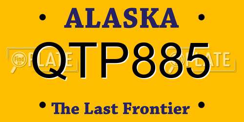 QTP885 Alaska License Plate