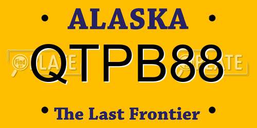 QTPB88 Alaska License Plate