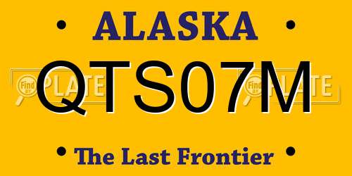 QTS07M Alaska License Plate