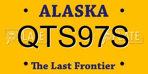 QTS97S Alaska License Plate