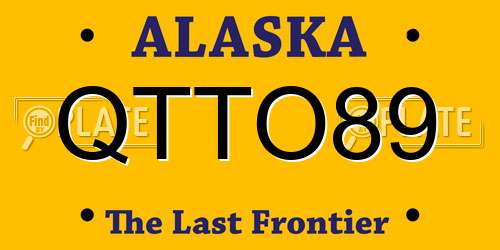 QTTO89 Alaska License Plate