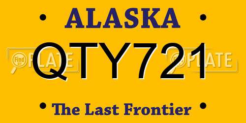 QTY721 Alaska License Plate
