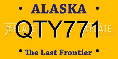 QTY771 Alaska License Plate
