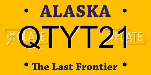 QTYT21 Alaska License Plate