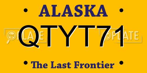 QTYT71 Alaska License Plate