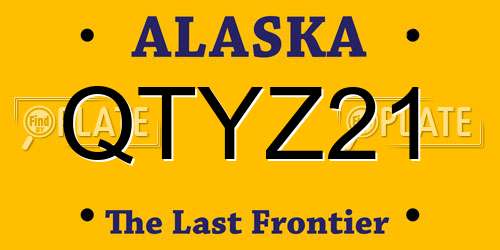 QTYZ21 Alaska License Plate