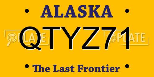 QTYZ71 Alaska License Plate