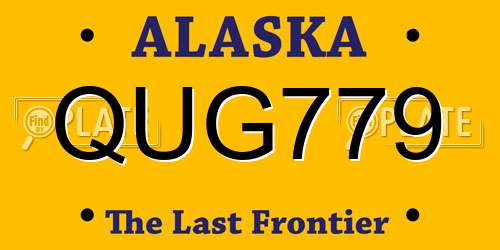 QUG779 Alaska License Plate