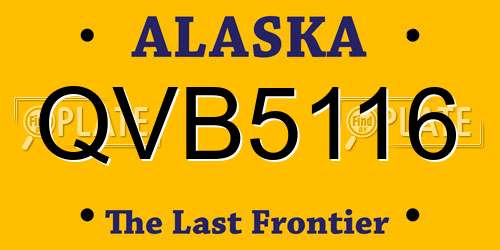 QVB5116 Alaska License Plate
