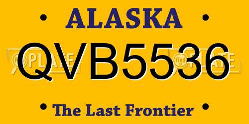 QVB5536 Alaska License Plate