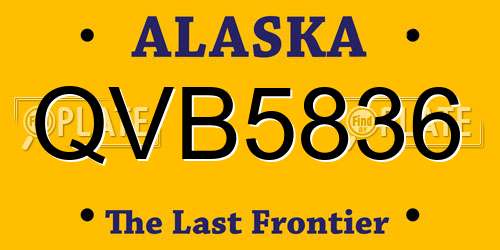 QVB5836 Alaska License Plate