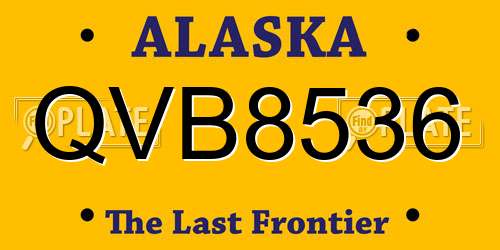 QVB8536 Alaska License Plate