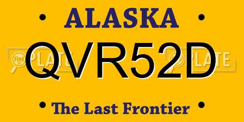 QVR52D Alaska License Plate