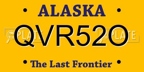 QVR52O Alaska License Plate