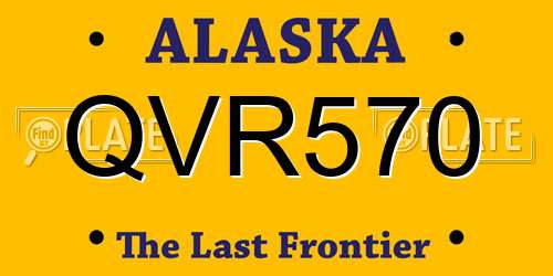 QVR570 Alaska License Plate