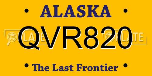 QVR820 Alaska License Plate