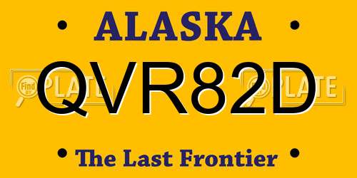 QVR82D Alaska License Plate
