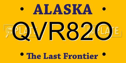 QVR82O Alaska License Plate