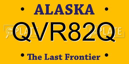 QVR82Q Alaska License Plate