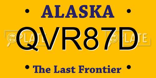 QVR87D Alaska License Plate